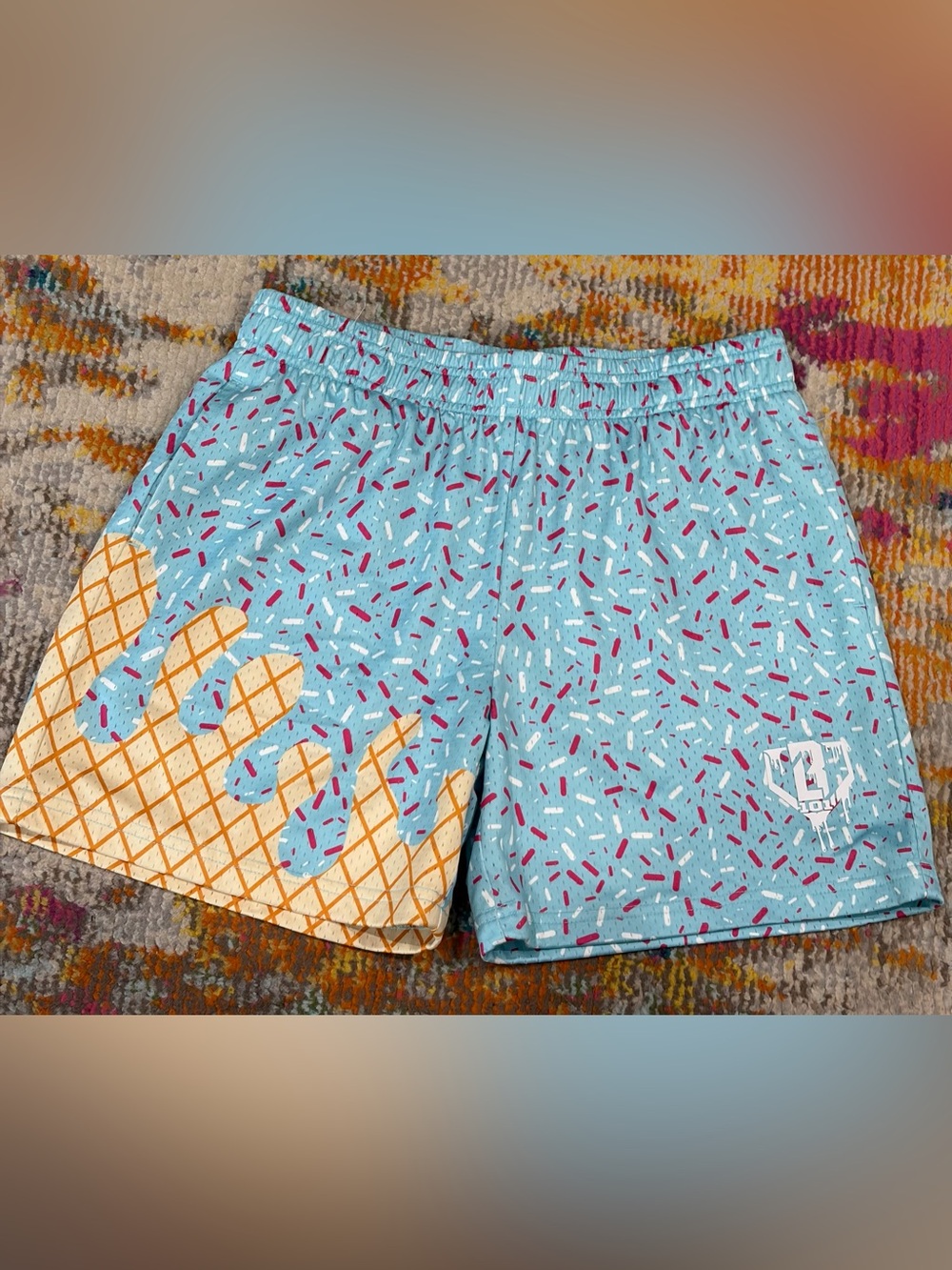 Baseball lifestyle 101 Ice Cream Youth Shorts in cotton candy. Size XL youth.
